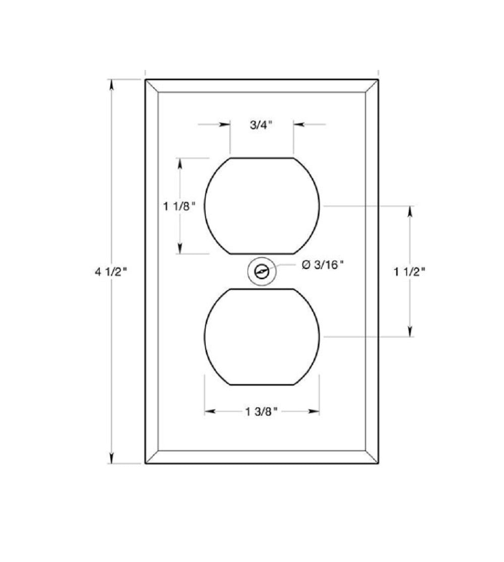 Deltana SWP4752CR003 Double Outlet Switch Plates, Lifetime Brass