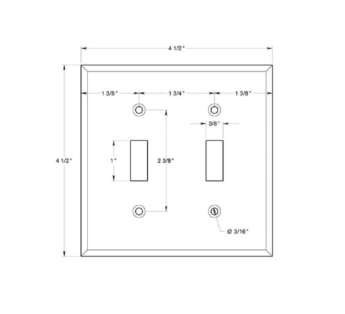 Deltana SWP4761CR003 Double Standard Switch Plates, Lifetime Brass