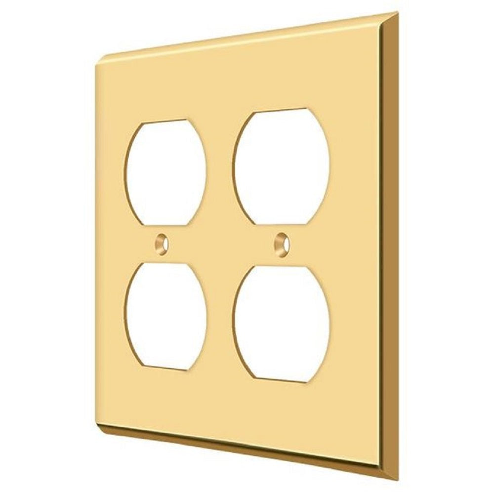 Deltana SWP4771CR003 Quadruple Outlet Switch Plate, Lifetime Brass