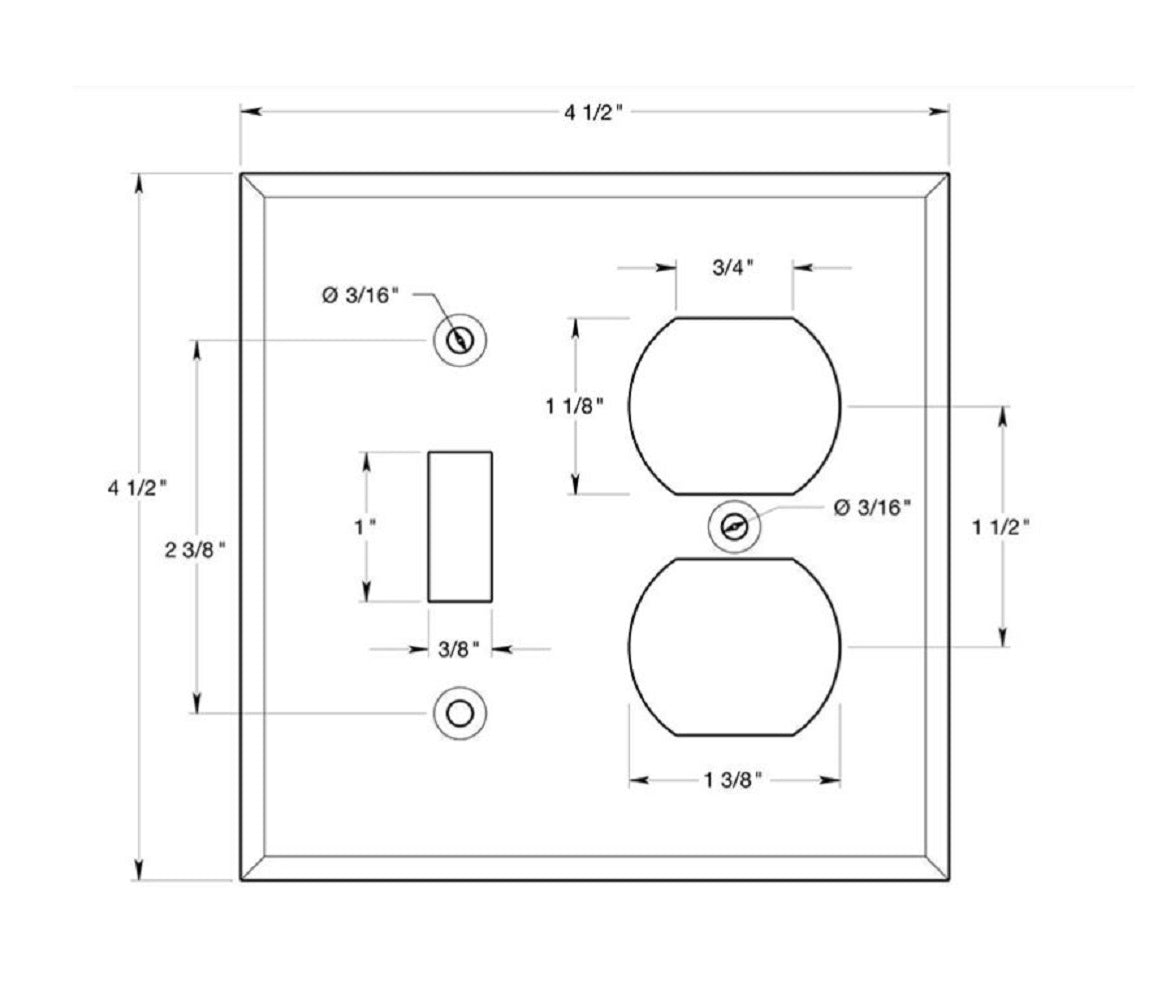 Deltana SWP4762U15A Double Outlet Switch Plate, Antique Nickel