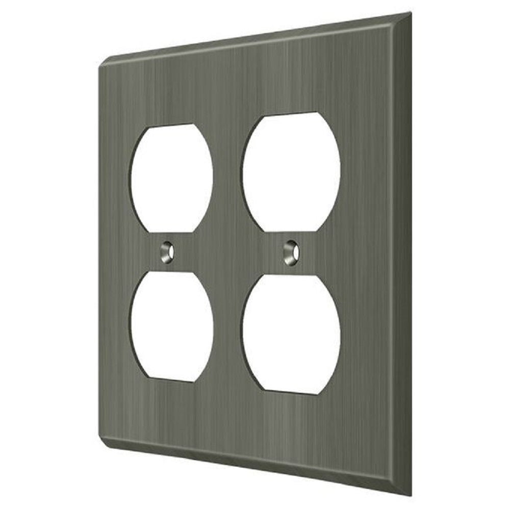 Deltana SWP4771U15A Quadruple Outlet Switch Plate, Antique Nickel