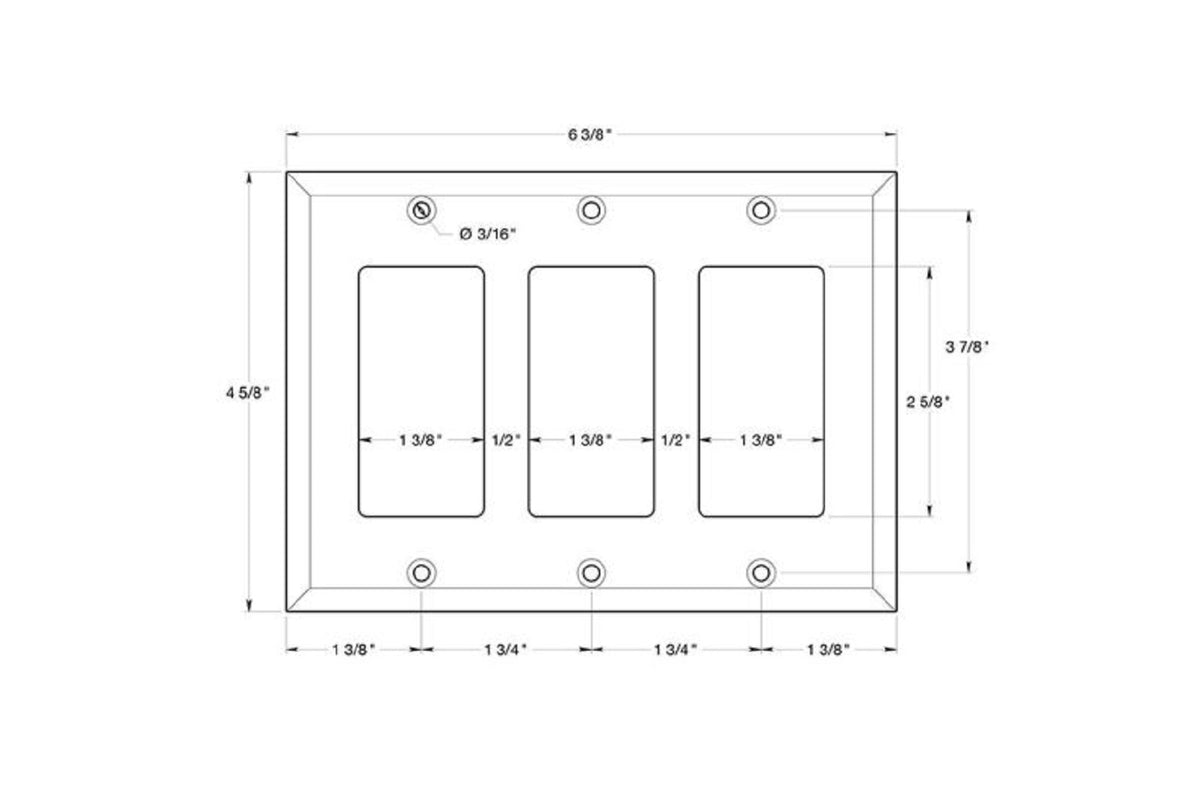 Deltana SWP4740U15A Triple Rocker Switch Plate, Antique Nickel