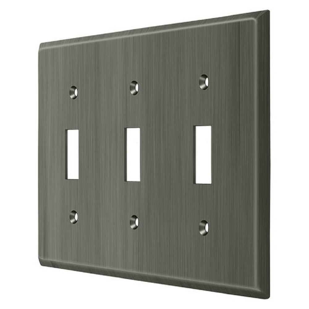 Deltana SWP4763U15A Triple Standard Switch Plate, Antique Nickel