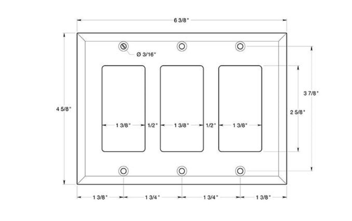 Deltana SWP4740U10B Triple Rocker Switch Plate, Oil Rubbed Bronze