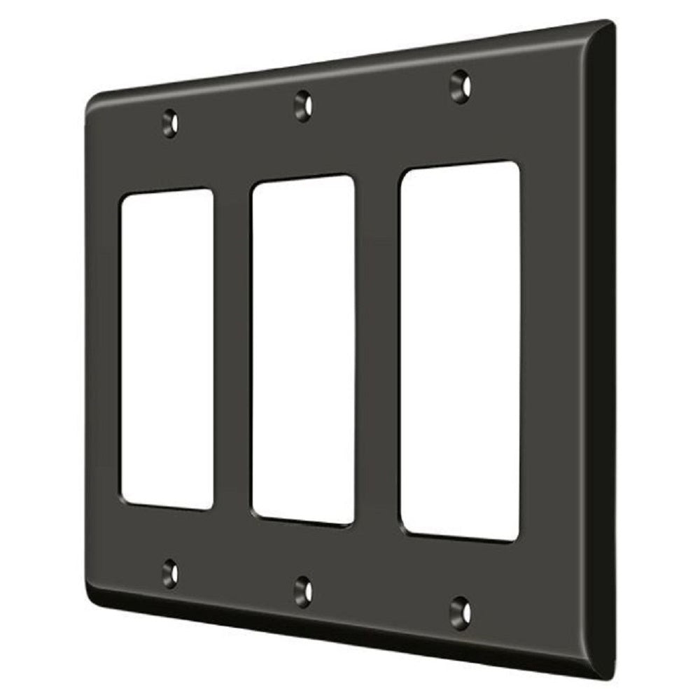 Deltana SWP4740U10B Triple Rocker Switch Plate, Oil Rubbed Bronze
