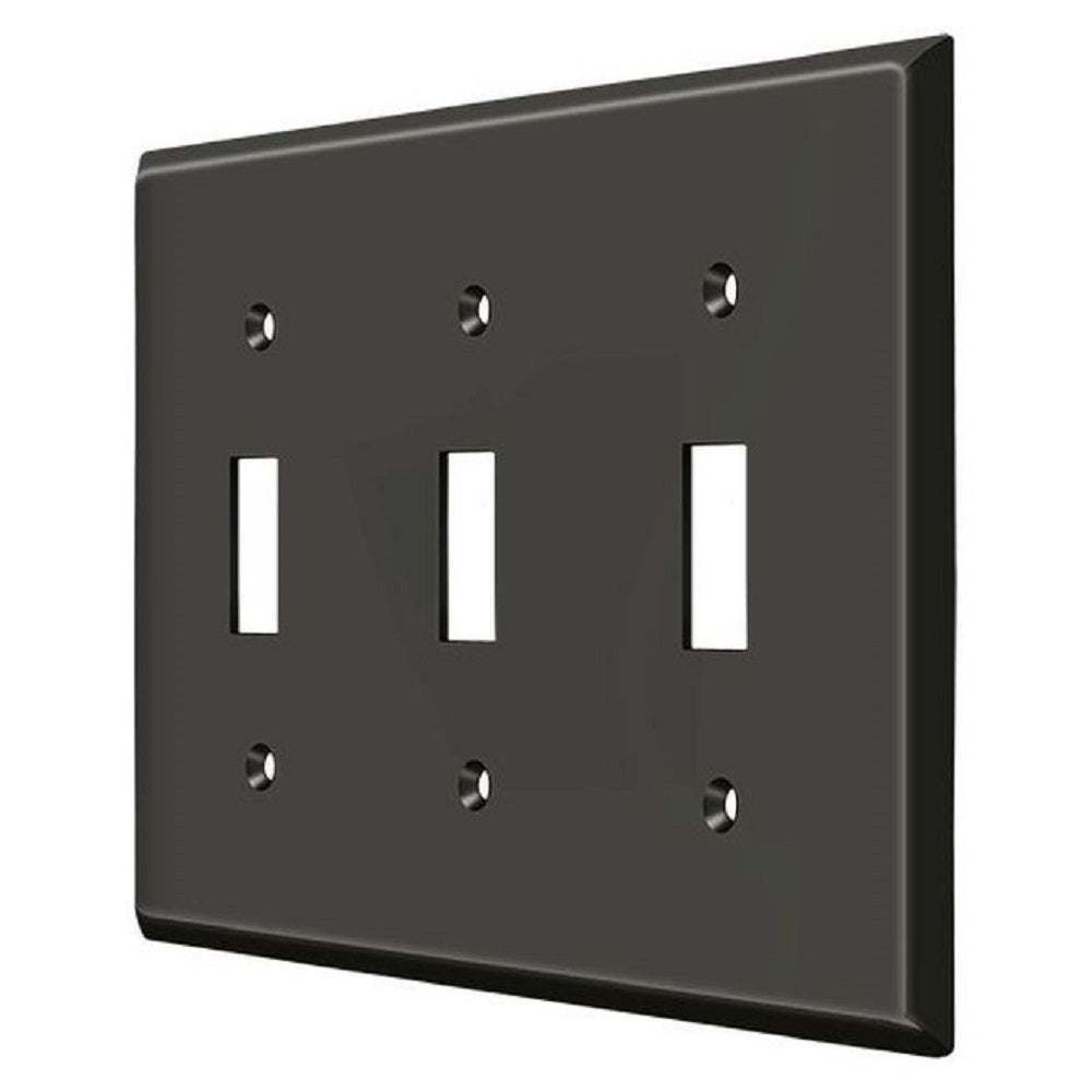 Deltana SWP4763U10B Triple Standard Switch Plate, Oil Rubbed Bronze
