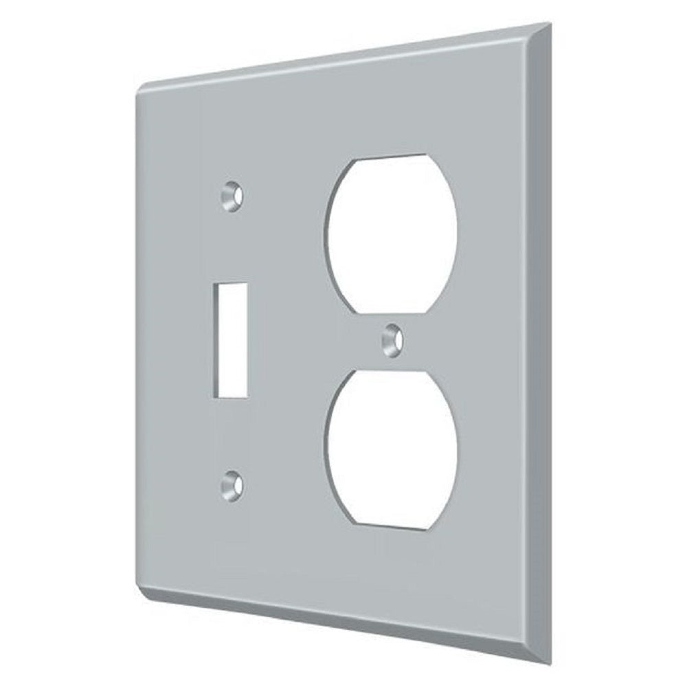 Deltana SWP4762U26D Double Outlet Switch Plate, Satin Chrome