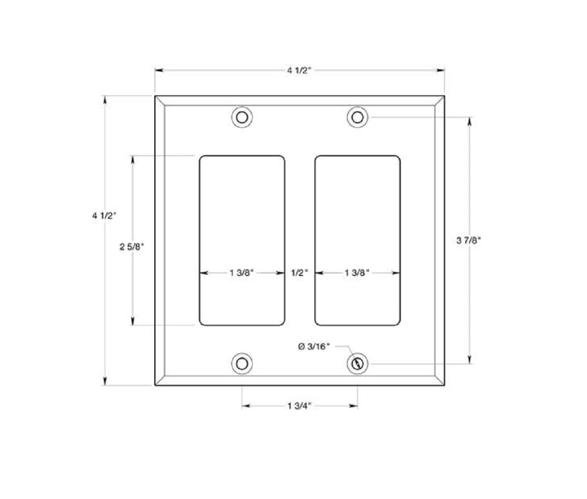 Deltana SWP4741U26D Double Rocker Switch Plate, Satin Chrome