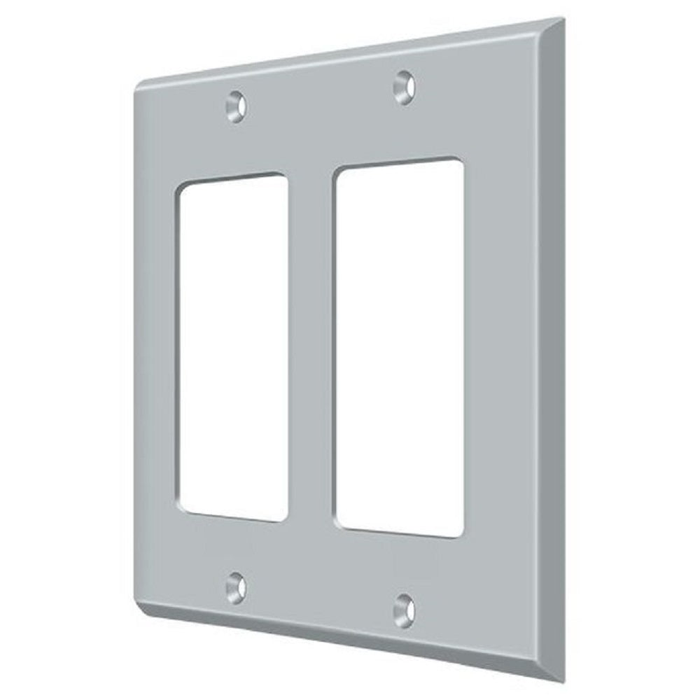 Deltana SWP4741U26D Double Rocker Switch Plate, Satin Chrome