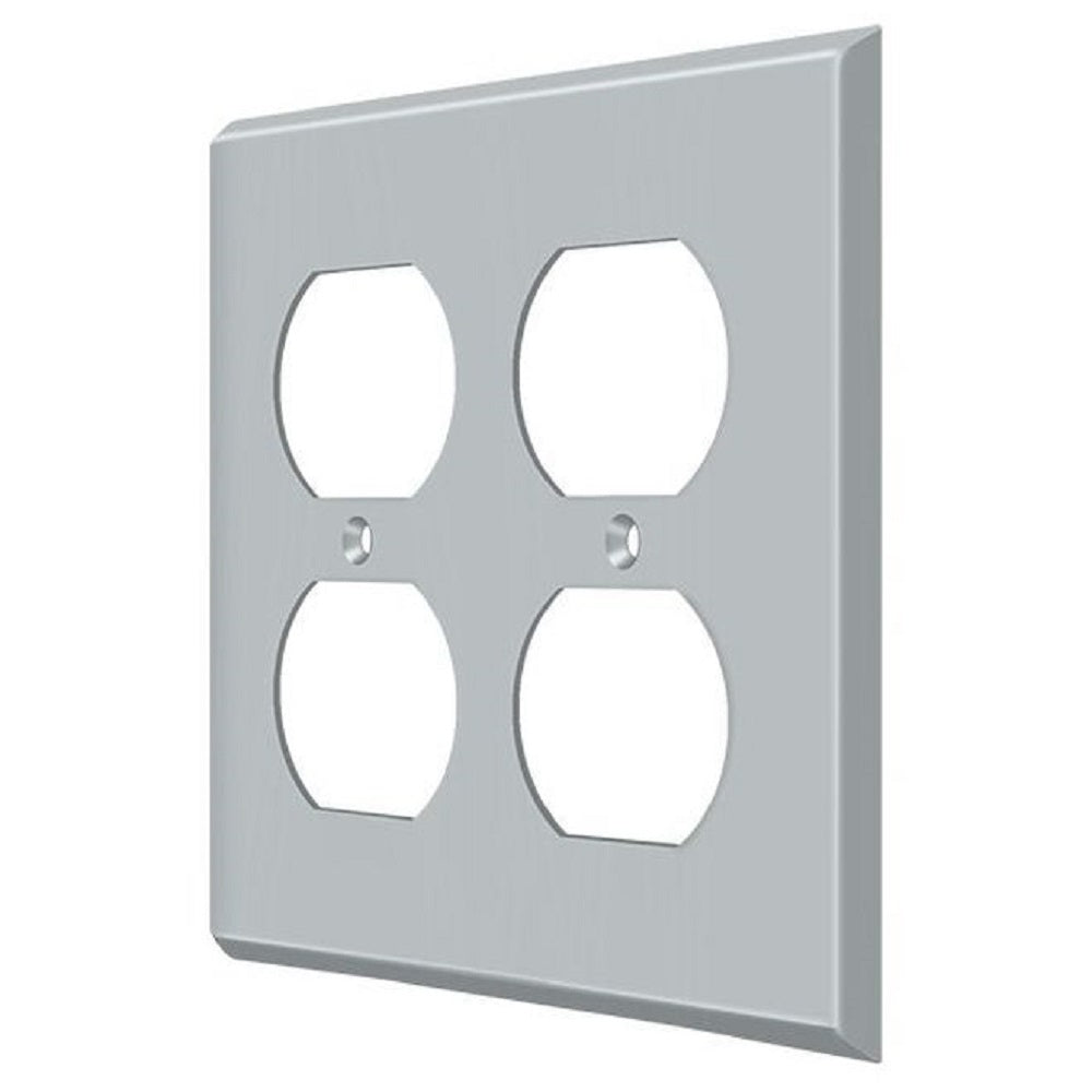 Deltana SWP4771U26D Quadruple Outlet Switch Plate, Satin Chrome