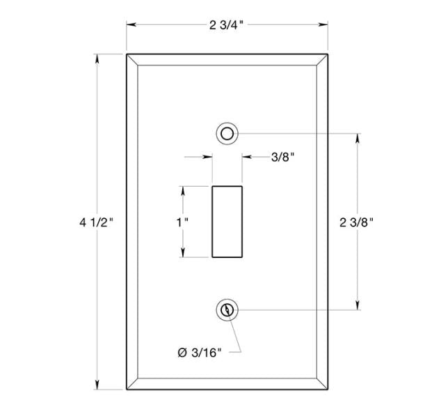 Deltana SWP4751U26D Single Standard Switch Plate, Satin Chrome