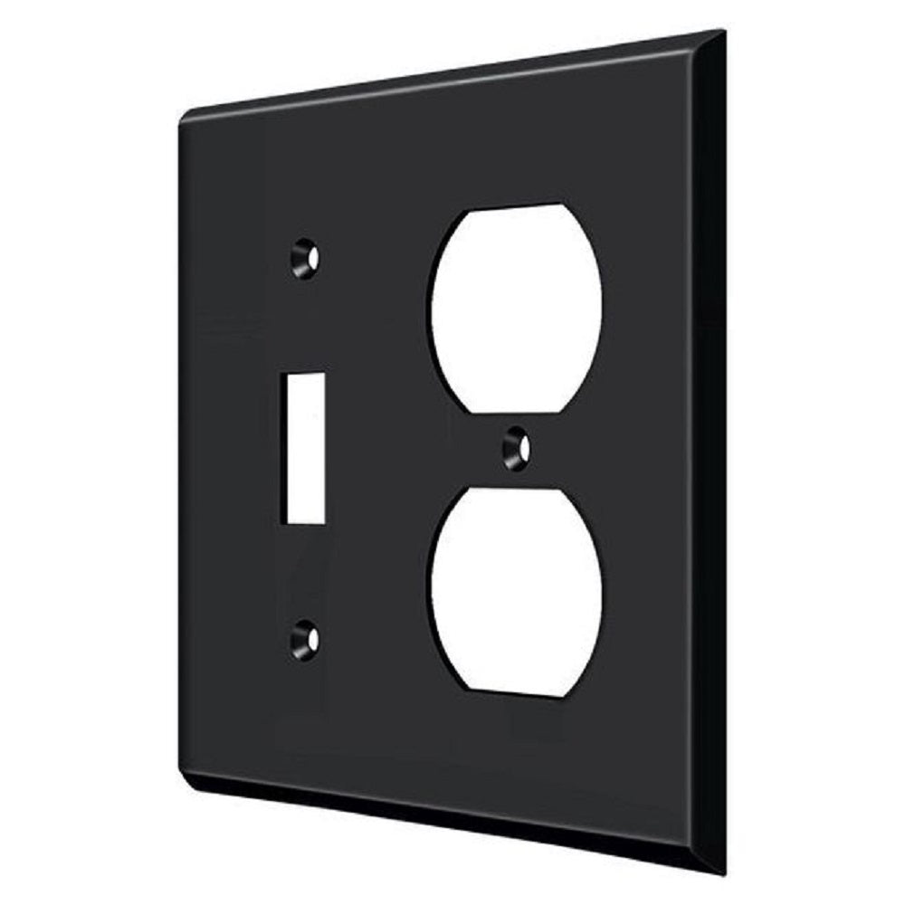 Deltana SWP4762U19 Double Outlet Switch Plate, Black