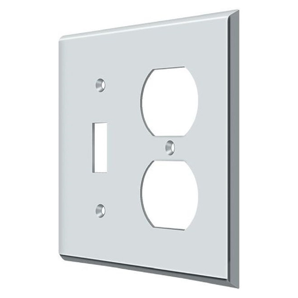 Deltana SWP4762U26 Double Outlet Switch Plate, Bright Chrome