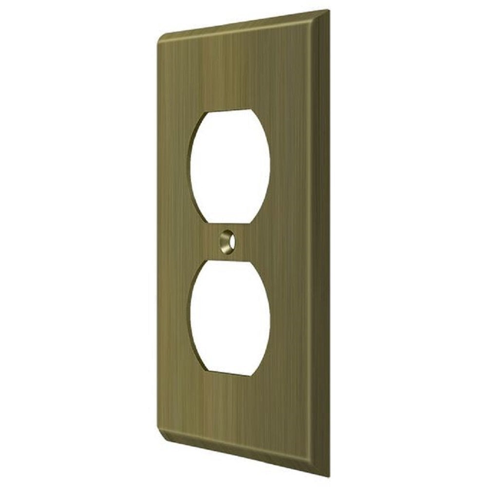 Deltana SWP4752U5 Double Outlet Switch Plates, Antique Brass