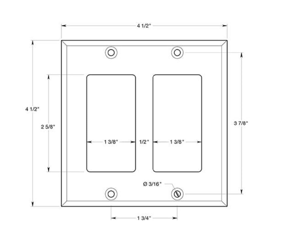 Deltana SWP4741U26 Double Rocker Switch Plate, Bright Chrome