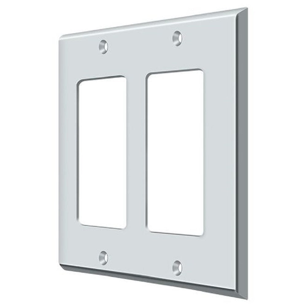 Deltana SWP4741U26 Double Rocker Switch Plate, Bright Chrome