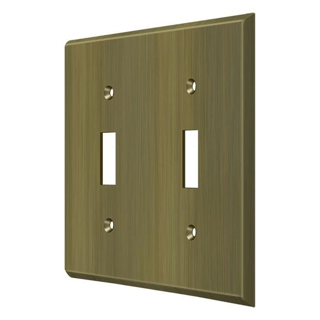 Deltana SWP4761U5 Double Standard Switch Plates, Antique Brass