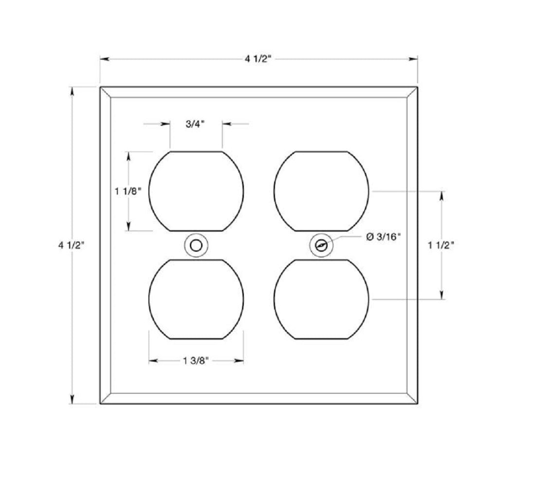 Deltana SWP4771U3 Quadruple Outlet Switch Plate, Bright Brass