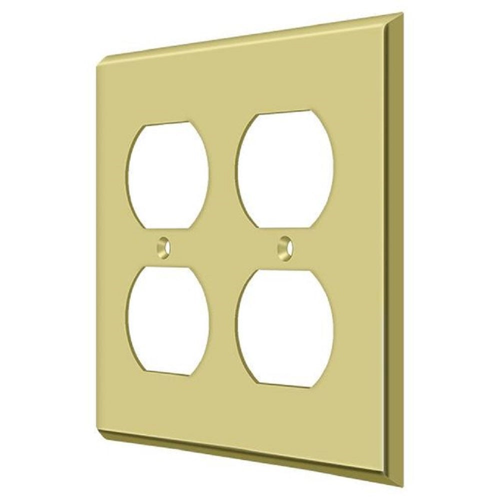 Deltana SWP4771U3 Quadruple Outlet Switch Plate, Bright Brass