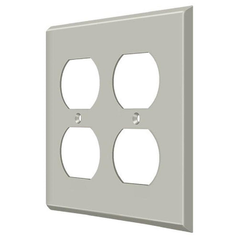 Deltana SWP4771U15 Quadruple Outlet Switch Plate, Satin Nickel