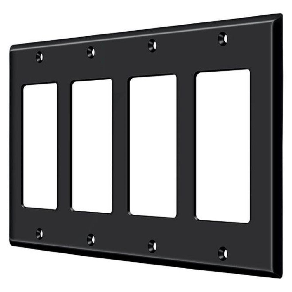 Deltana SWP4744U19 Quadruple Rocker Switch Plate, Black