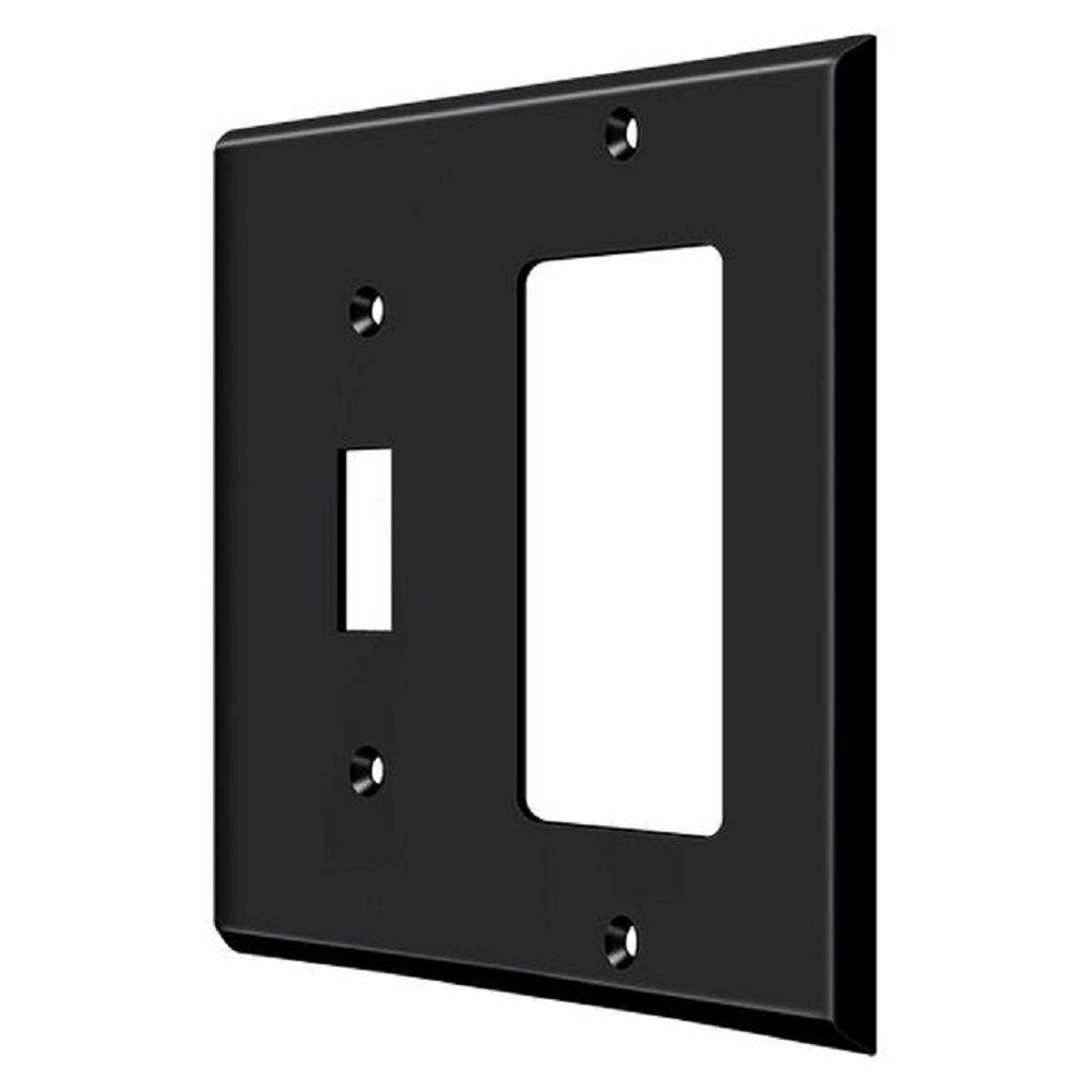 Deltana SWP4743U19 Single Rocker Switch Plate, Black