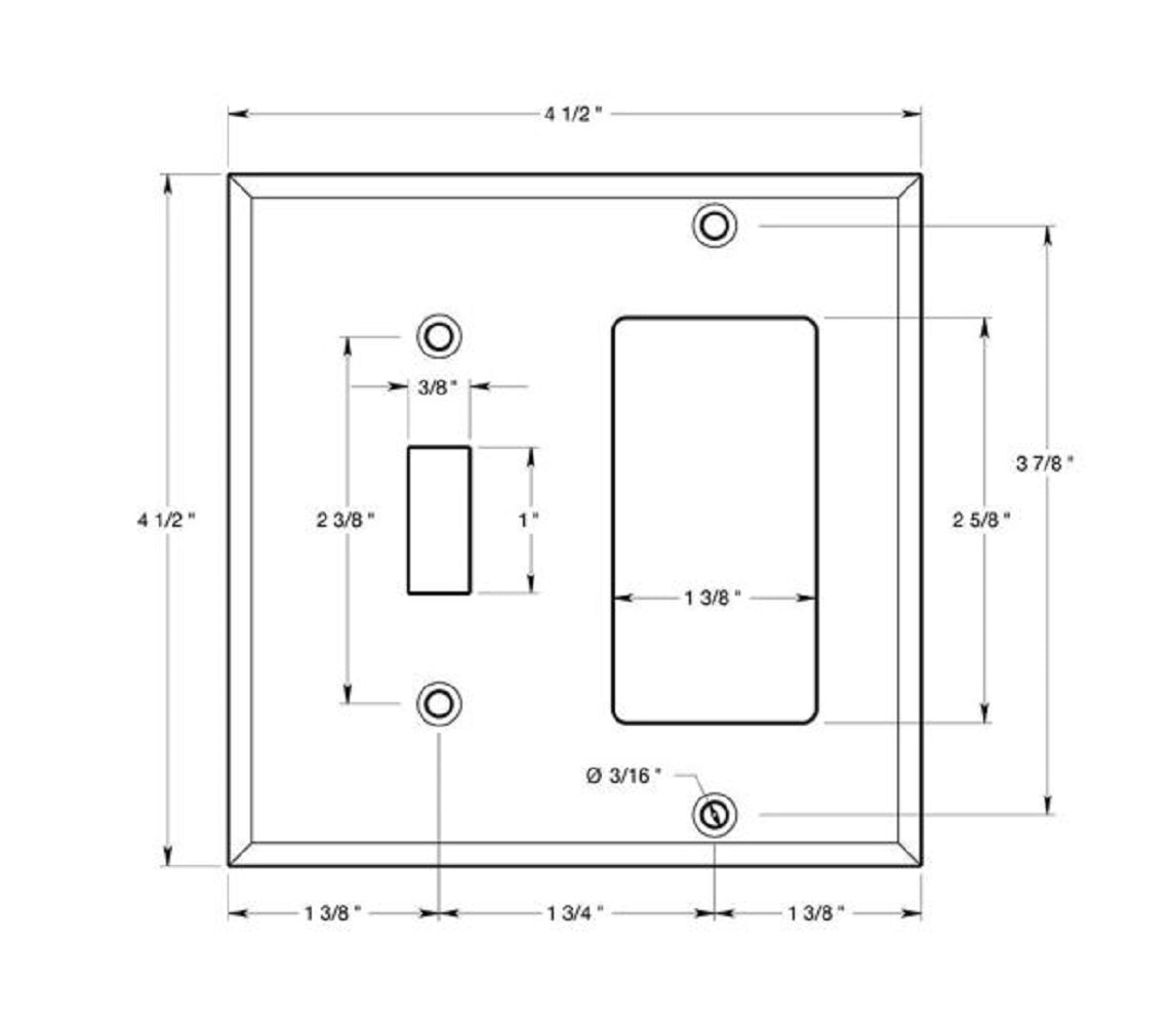 Deltana SWP4743U3 Single Rocker Switch Plate, Bright Brass