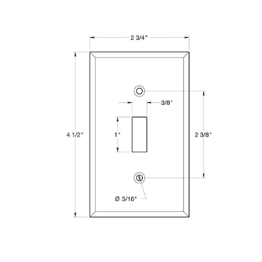 Deltana SWP4751U3 Single Standard Switch Plate, Bright Brass