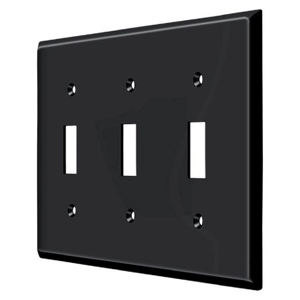 Deltana SWP4763U19 Triple Standard Switch Plate, Black