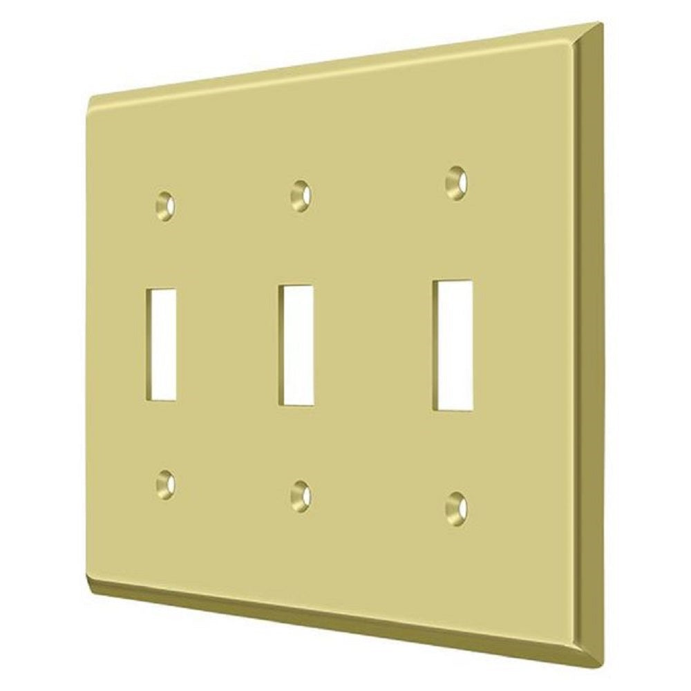 Deltana SWP4763U3 Triple Standard Switch Plate, Bright Brass