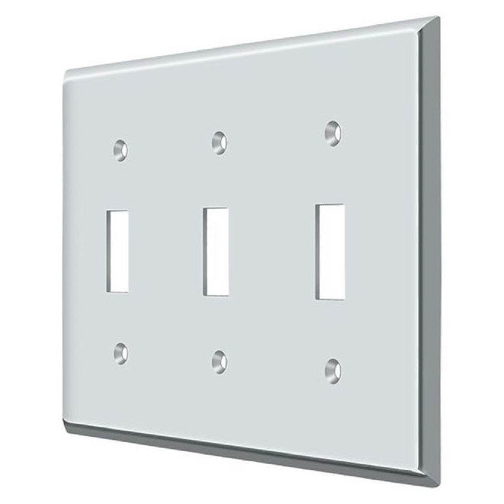 Deltana SWP4763U26 Triple Standard Switch Plate, Bright Chrome