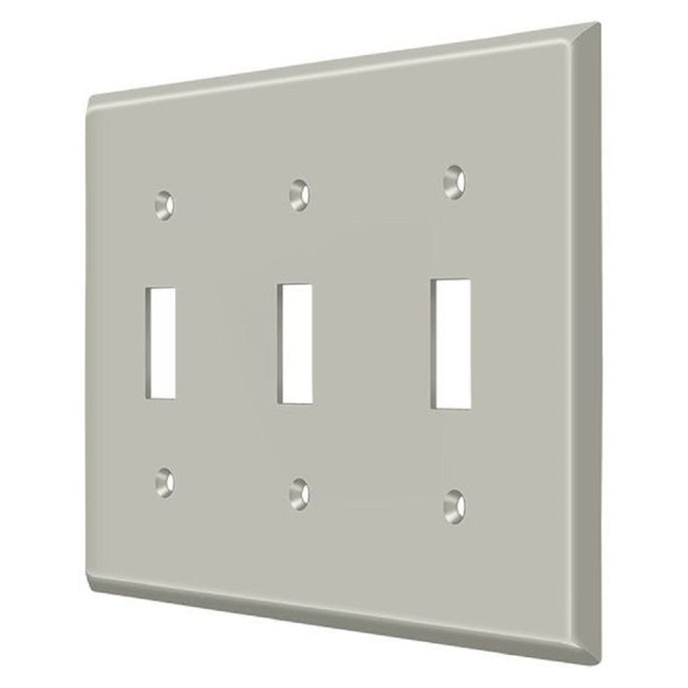 Deltana SWP4763U15 Triple Standard Switch Plate, Satin Nickel