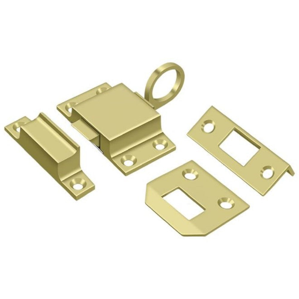 Deltana TC80U3 Transom Catch, Bright Brass, 1-5/8" x 2-1/4"