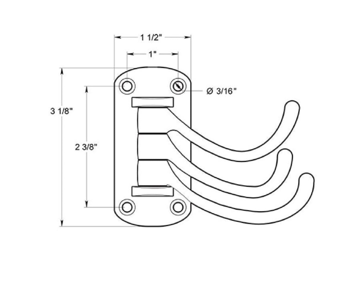 Deltana TSH40U26 Heavy Duty Triple Swivel Hook, Bright Chrome