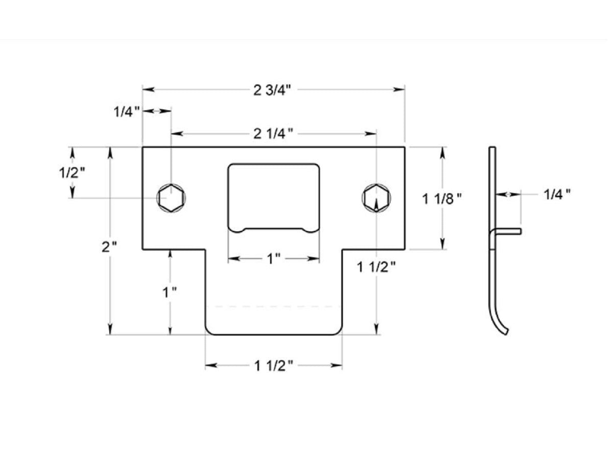 Deltana TSPE200U10B Miscellaneous Extended Lip T-Strike, Oil Rubbed Bronze