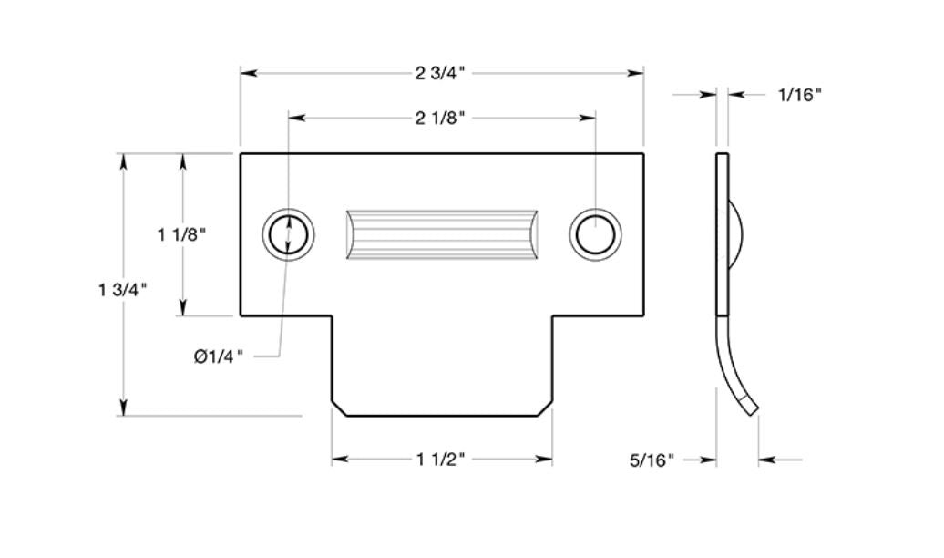 Deltana TSRCA275U26D Catches T-Strike, Satin Chrome