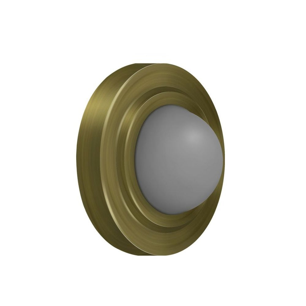 Deltana WBC238U5 Convex Flush Bumper, 2-3/8" Dia, Antique Brass