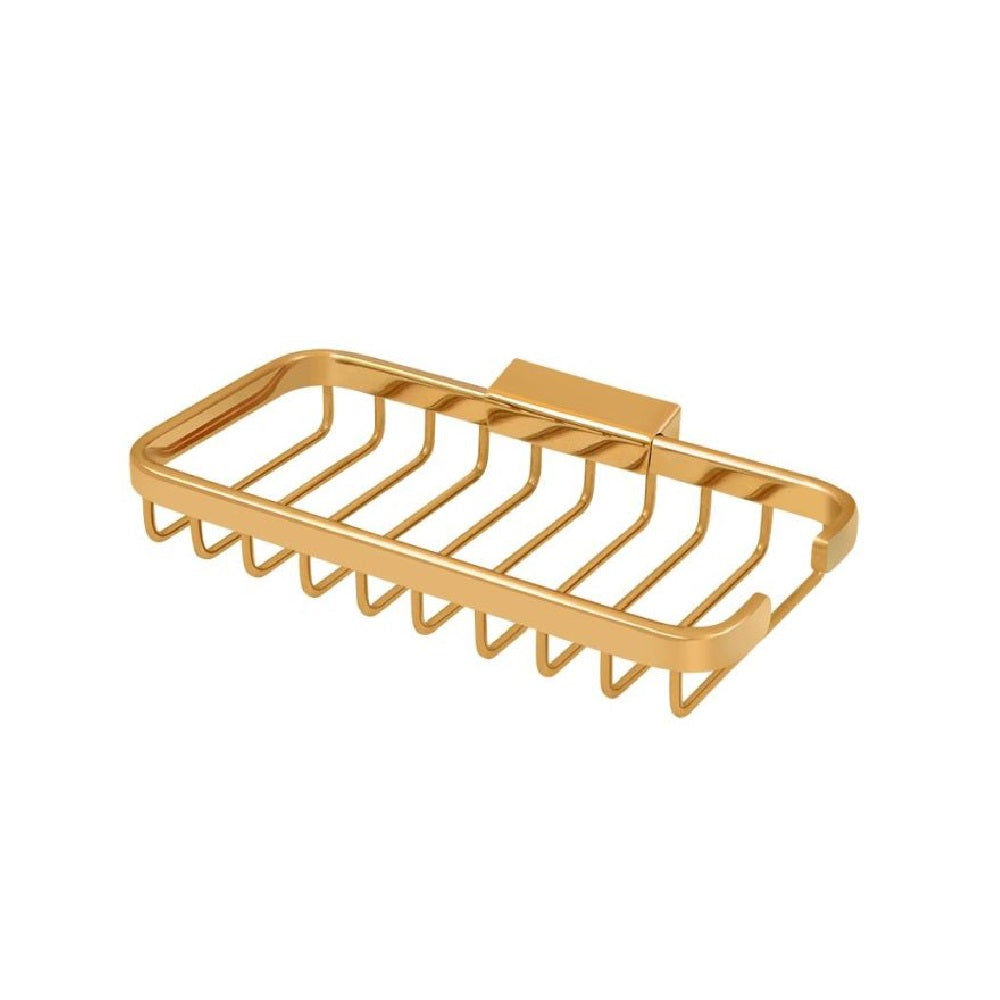 Deltana WBR8040CR003 8-Inch Rectangular Wire Shower Basket, Lifetime Brass