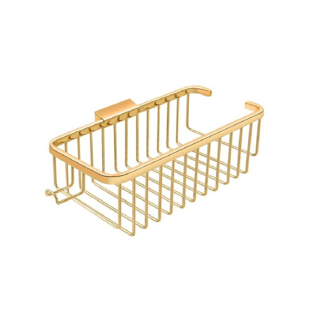 Deltana WBR1054HCR003 Rectangular Wire Basket with Hook, 10", Lifetime Brass