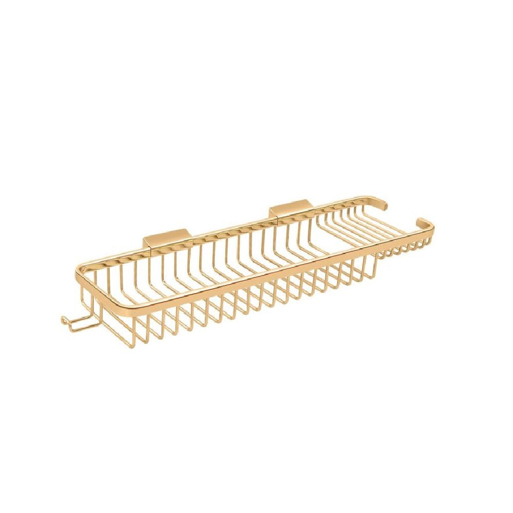 Deltana WBR1850HCR003 Two Level Wire Basket with Hook, 17-1/2", Lifetime Brass