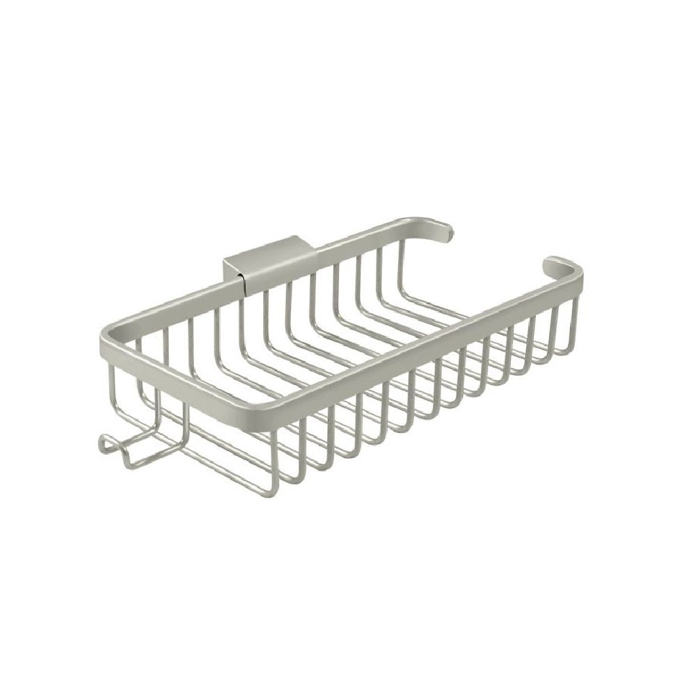 Deltana WBR1052HU15 Rectangular Wire Basket with Hook, 10", Brushed Nickel