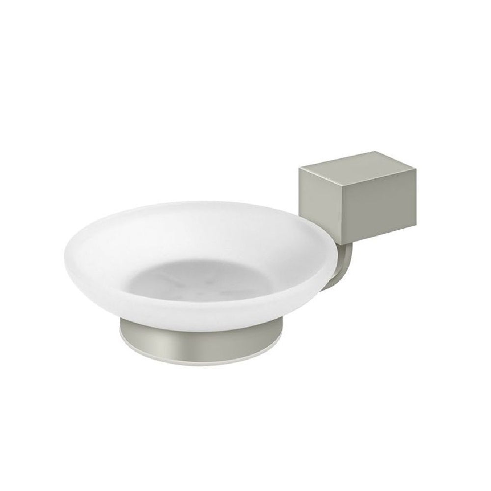 Deltana ZA2012-15 Glass Soap Holder with Zinc/Aluminum Mount, Brushed Nickel