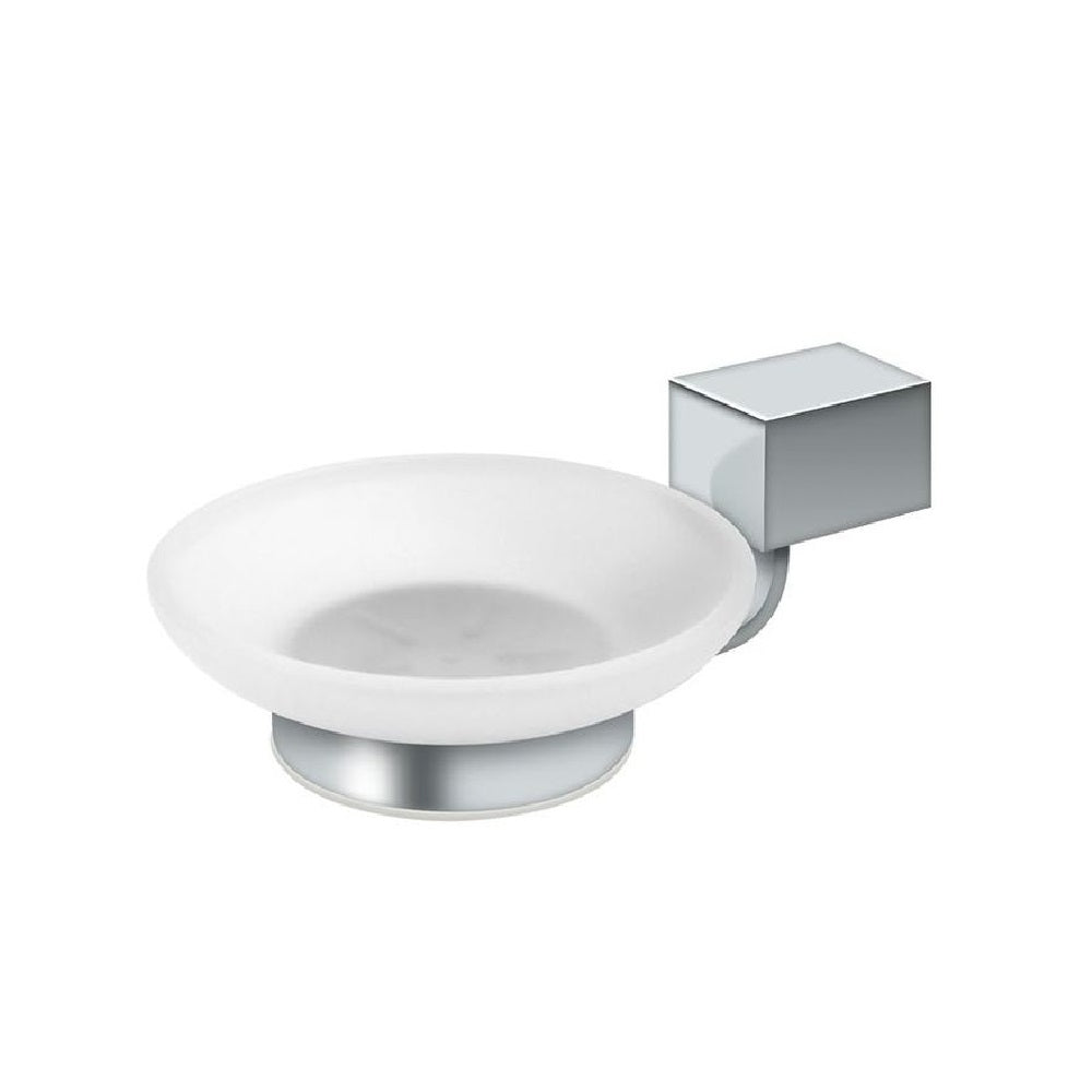 Deltana ZA2012-26 Glass Soap Holder with Zinc/Aluminum Mount, Polished Chrome