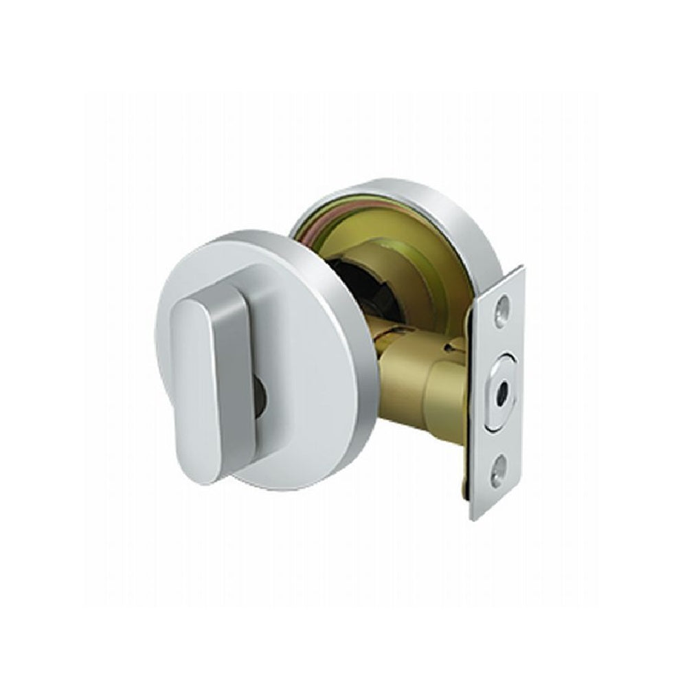 Deltana ZDRU26 Single Cylinder Deadbolt with Round Rosette, Polished Chrome