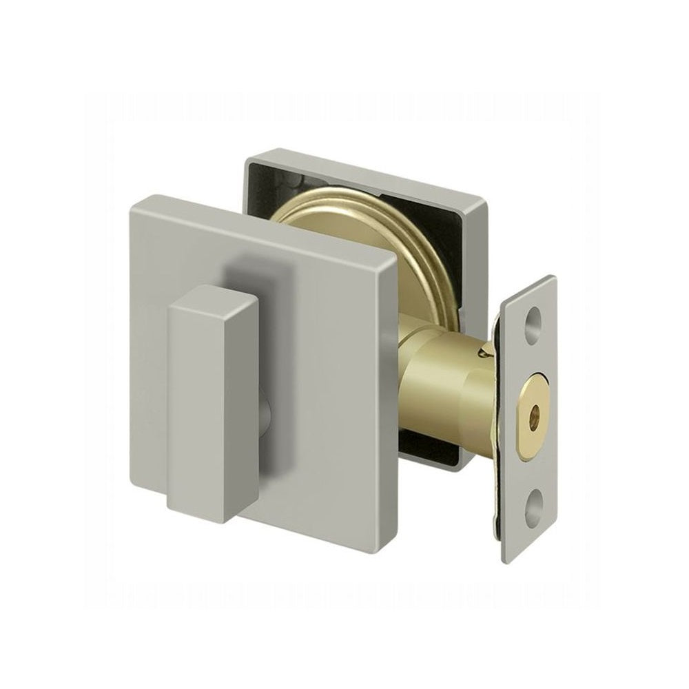 Deltana ZDSU15 Single Cylinder Deadbolt with Square Rosette, Brushed Nickel