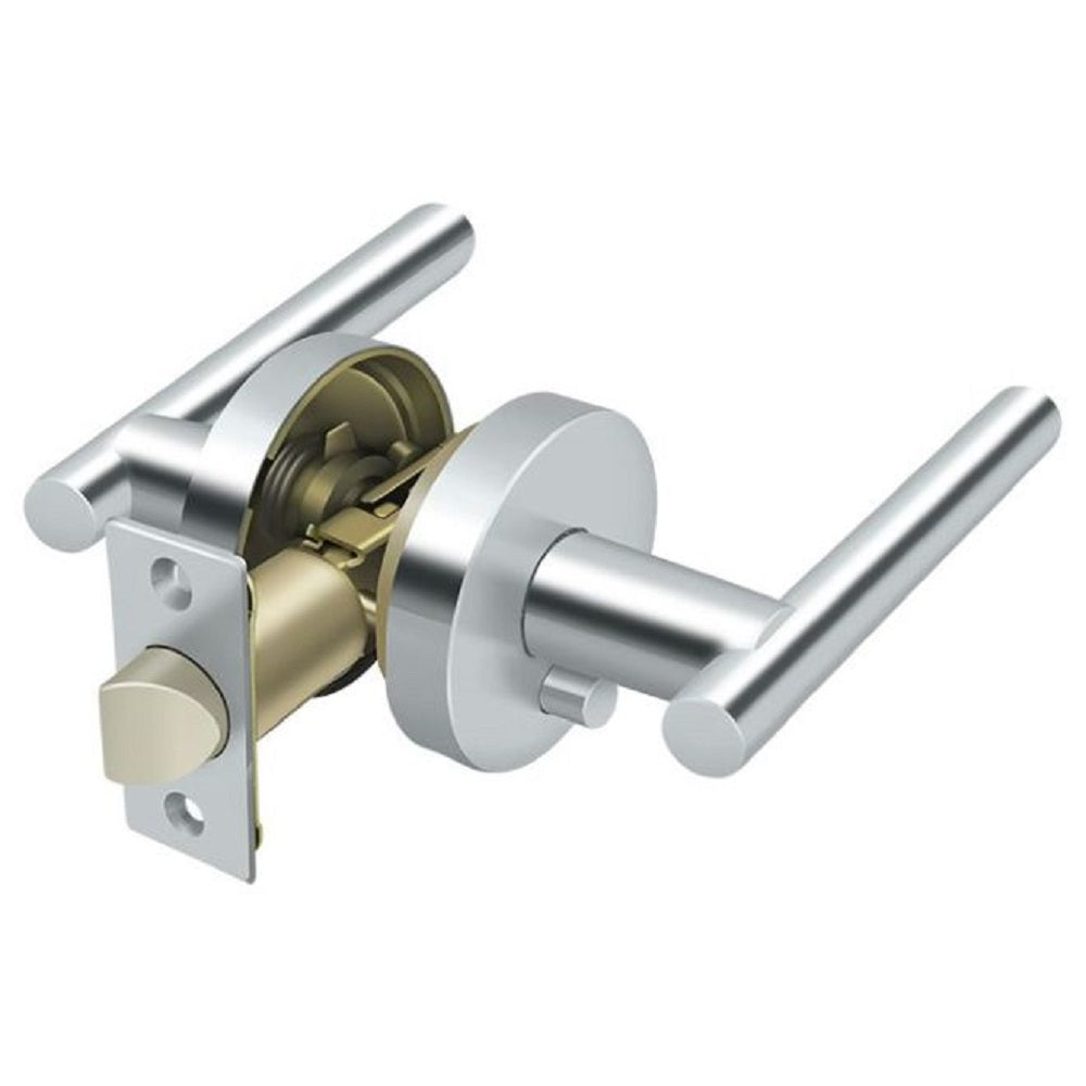 Deltana ZMLR2U26LH Left Handed Mandeville Privacy Lever, Bright Chrome