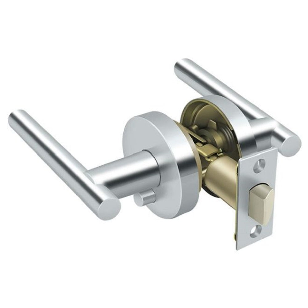 Deltana ZMLR2U26RH Right Handed Mandeville Privacy Lever, Bright Chrome