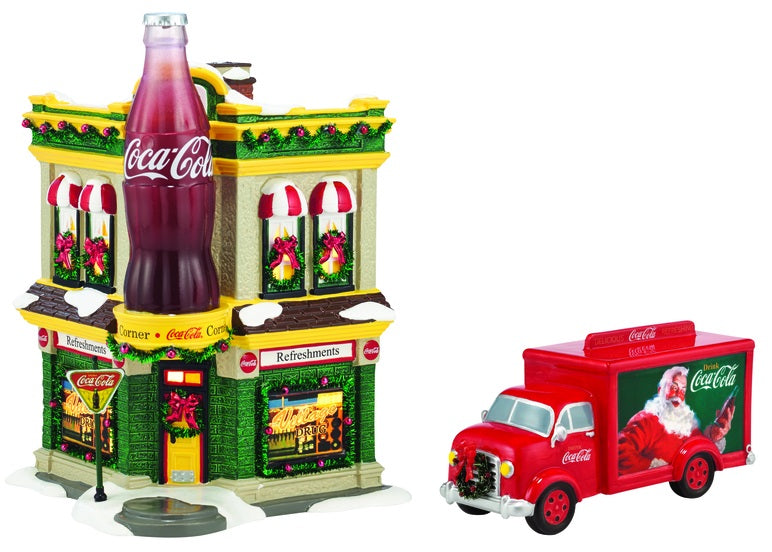 Department 56 4059675 Coca Cola Corner Fountain Set, Multicolored