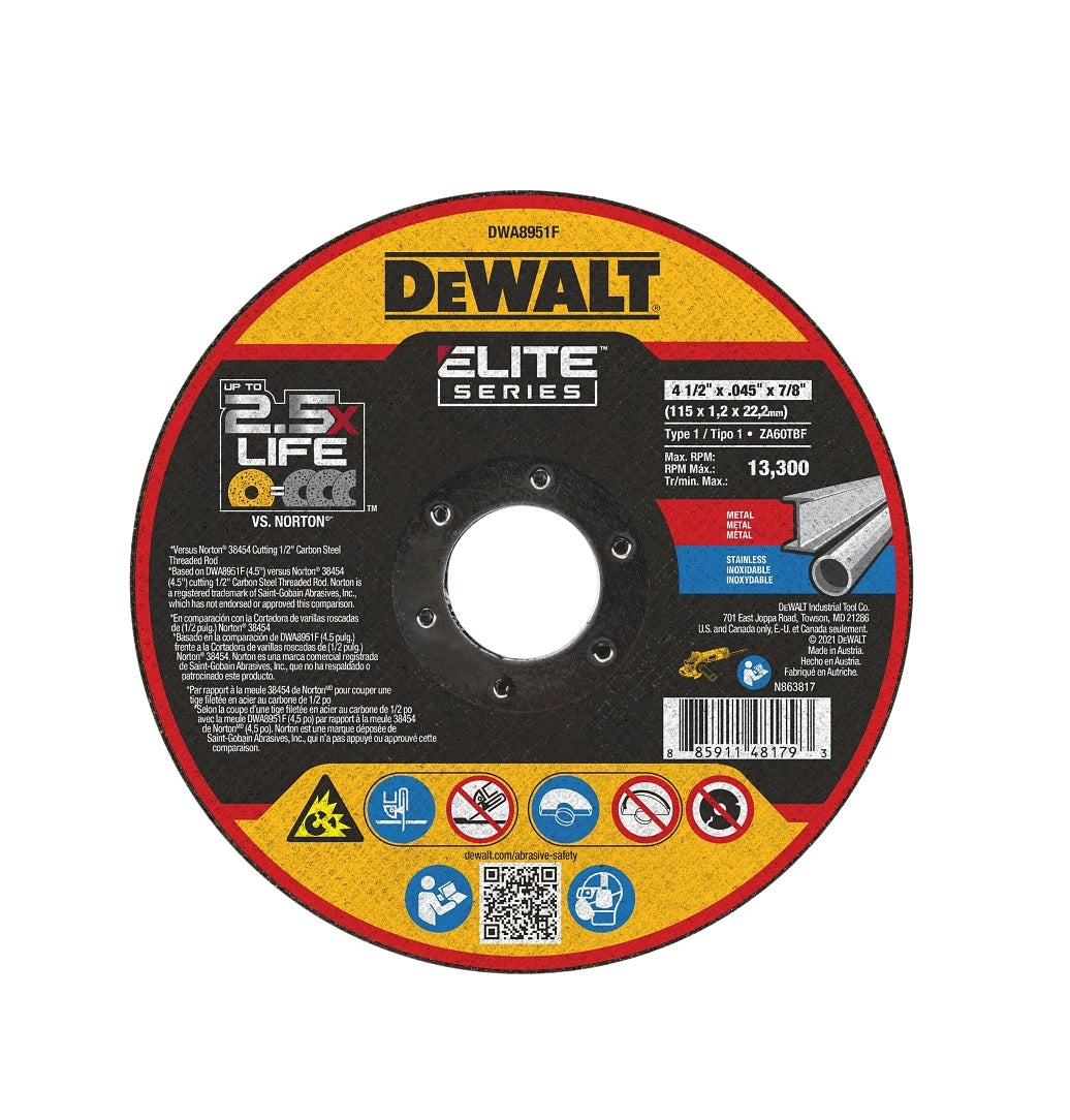 Dewalt DWA8951F Cut-Off Wheel, Aluminum Oxide, 7/8 Inch