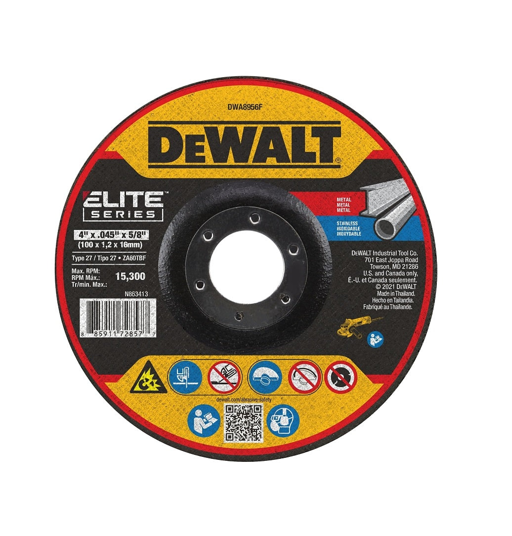 Dewalt DWA8956F Cutting Wheel, Zirconia Alumina, 60 Grit